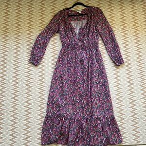 Lucky Brand farm-girl purple floral maxi dress